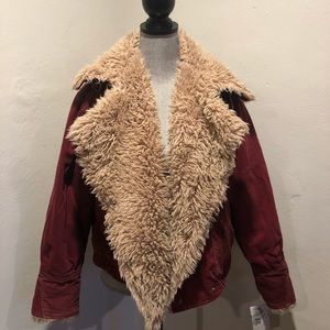Free People wine color fall jacket size sm